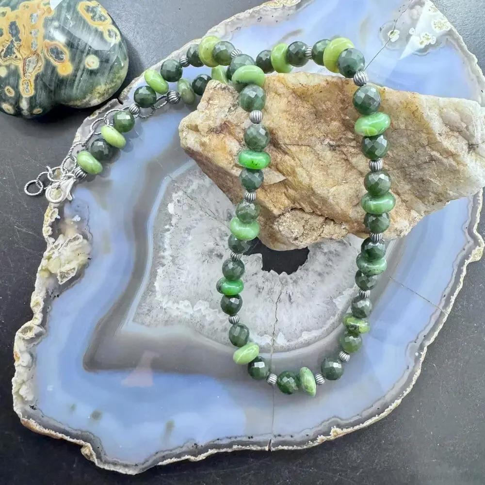 Carolyn Pollack Sterling Faceted & Smooth Serpentine 17